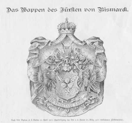 Das Wappen des Fürsten von Bismarck.