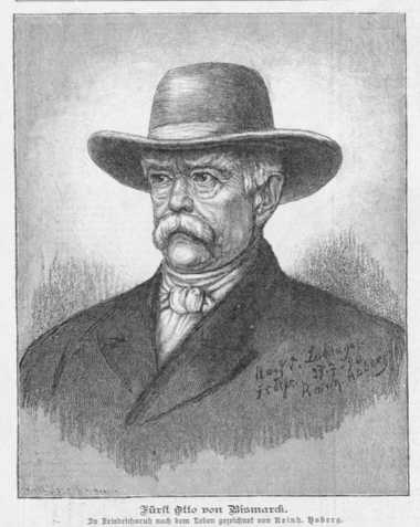 Fürst Otto von Bismarck. In Friedrichsruh nach dem Leben gezeichnet von Reinh. Hoberg