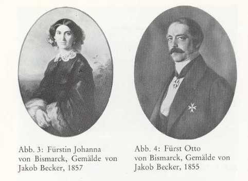 Johanna und Otto v.Bismarck. Gemälde von Jakob Becker, 1857 und 1855