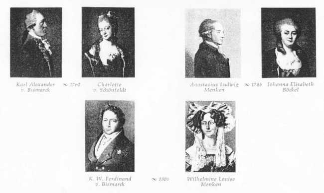 Bismarcks Eltern und beide Großeltern